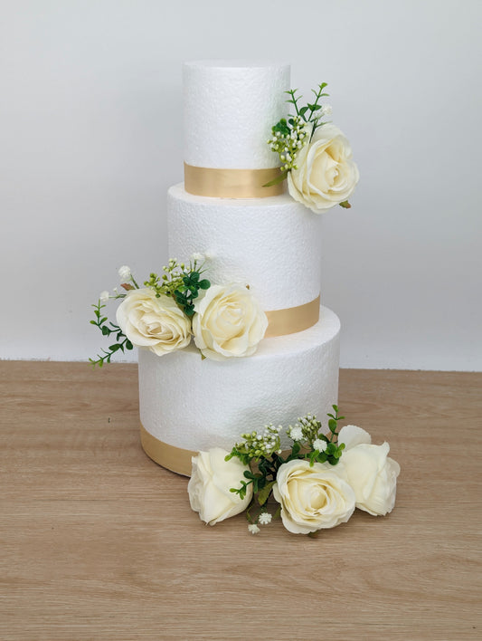 Ivory Rose Cake Flowers