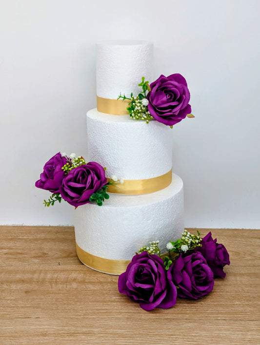 Purple Rose Cake Flowers