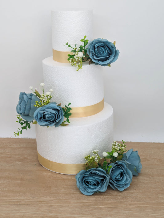 Teal Rose Cake Flowers