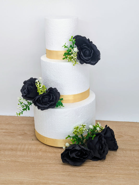 Black Rose Cake Flowers