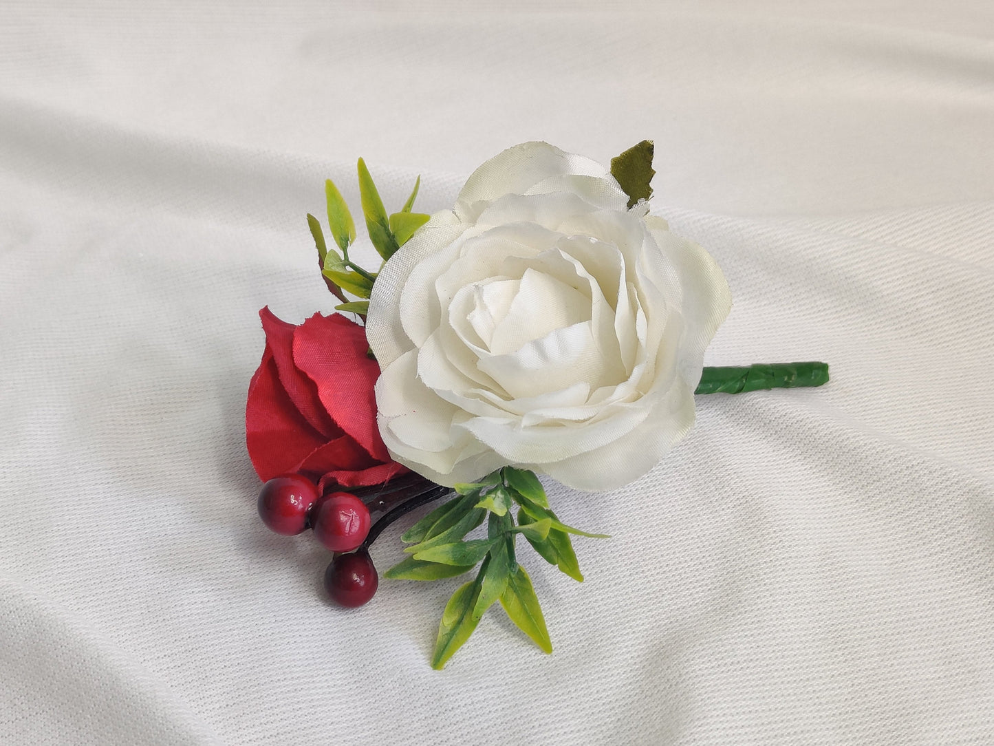 Ivory and Red Wedding Flowers