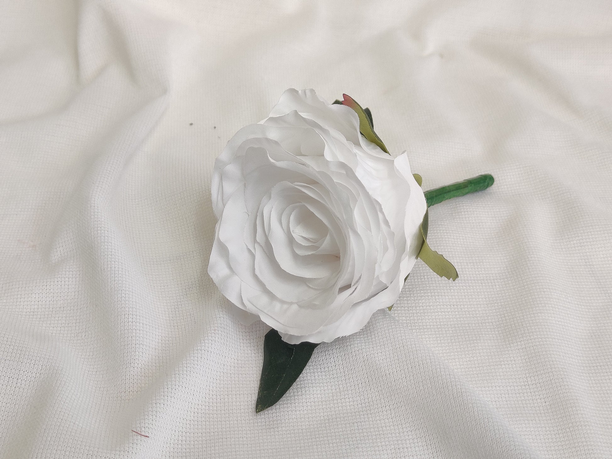 Large pure white rose wedding flowers brides, bridesmaid buttonhole and wand