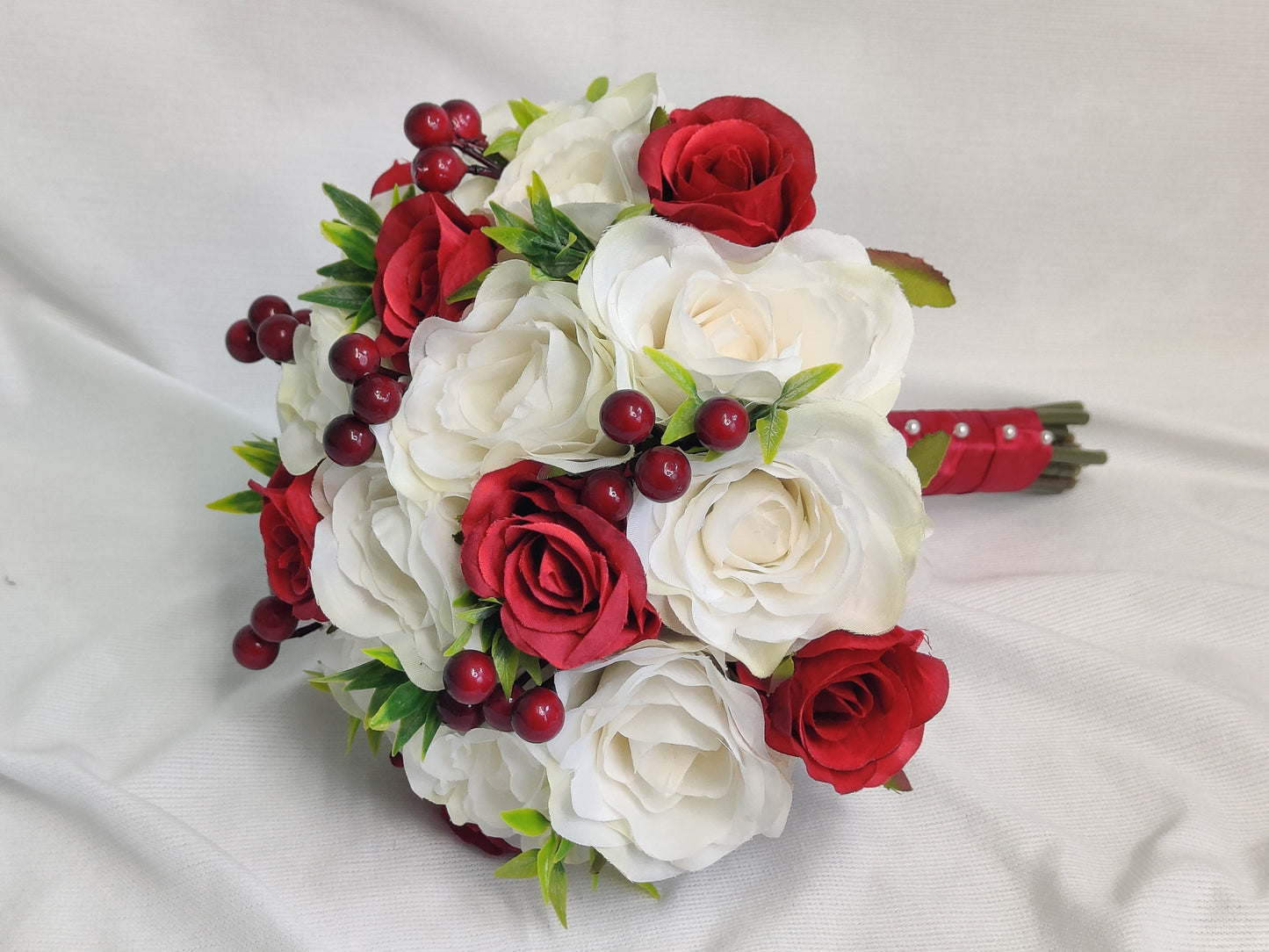 Ivory and Red Wedding Flowers