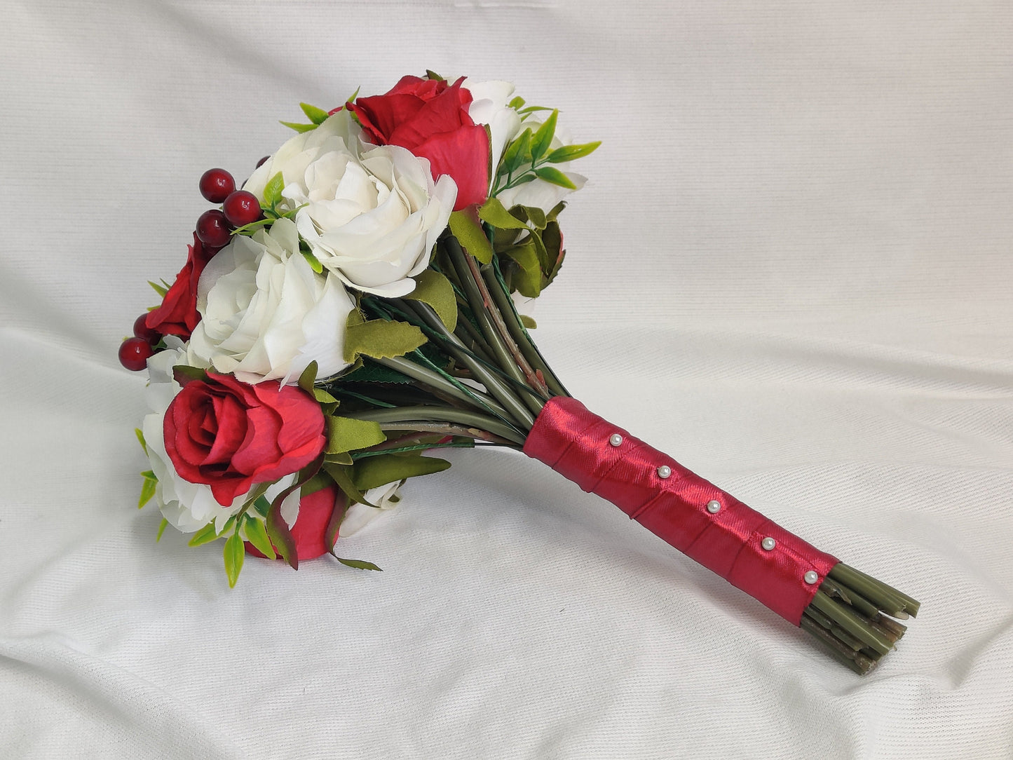 Ivory and Red Wedding Flowers