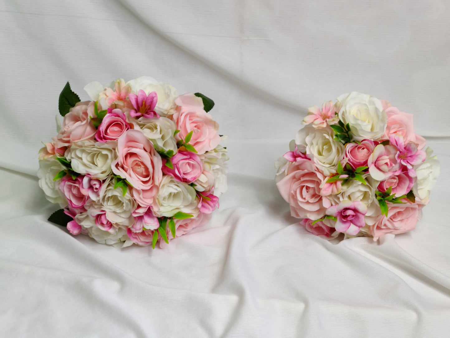 Pink and ivory rose bouquet 