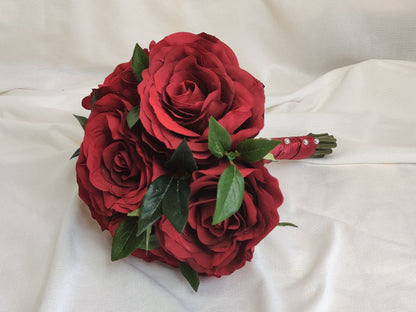 Large red rose wedding flowers