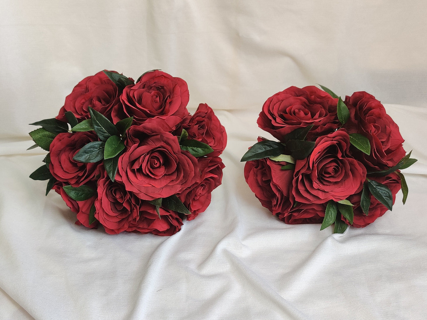 Large red rose wedding flowers