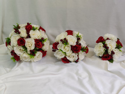 Ivory and Red Wedding Flowers