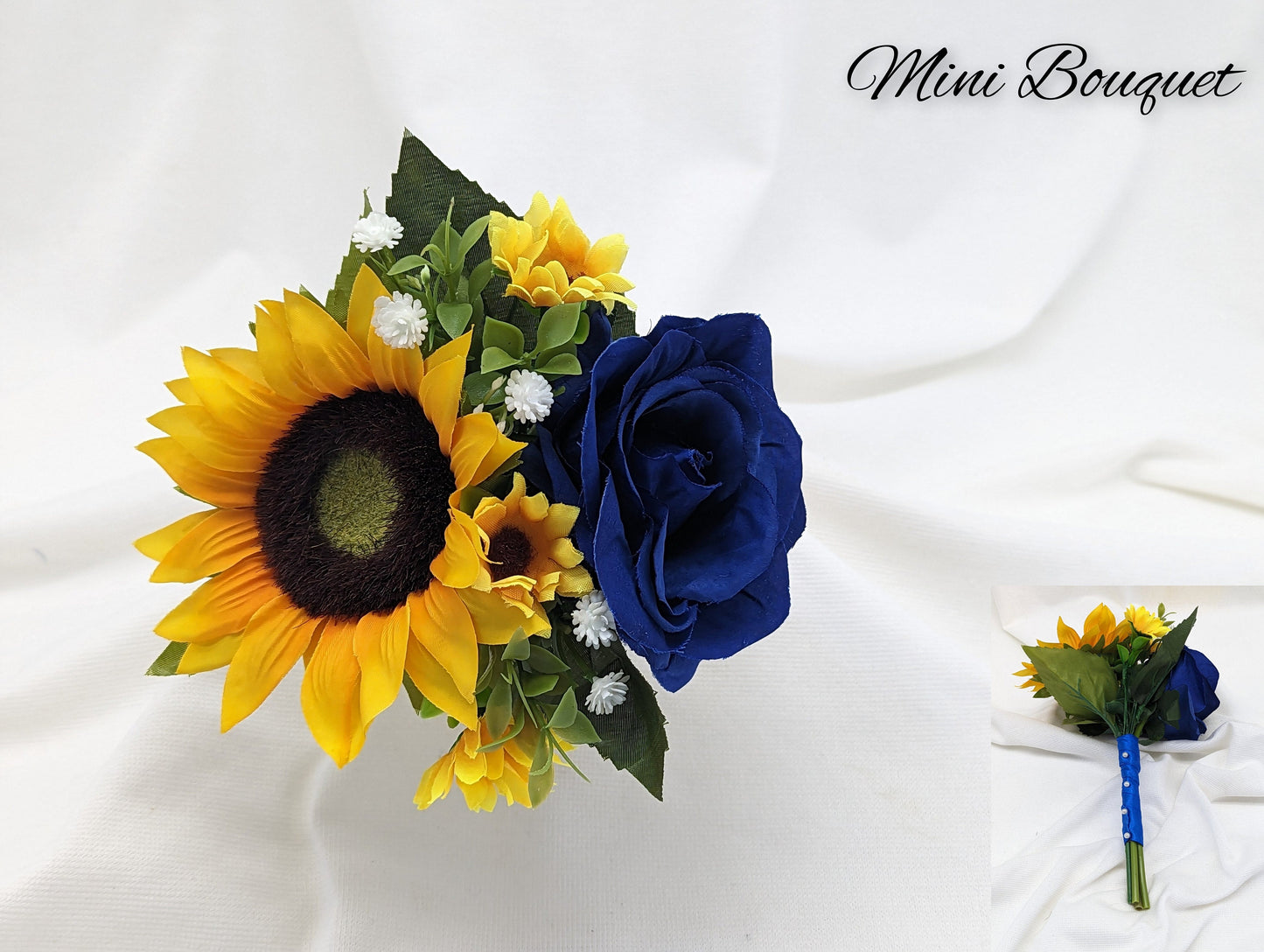 Blue Rose and Sunflower Wedding Flowers