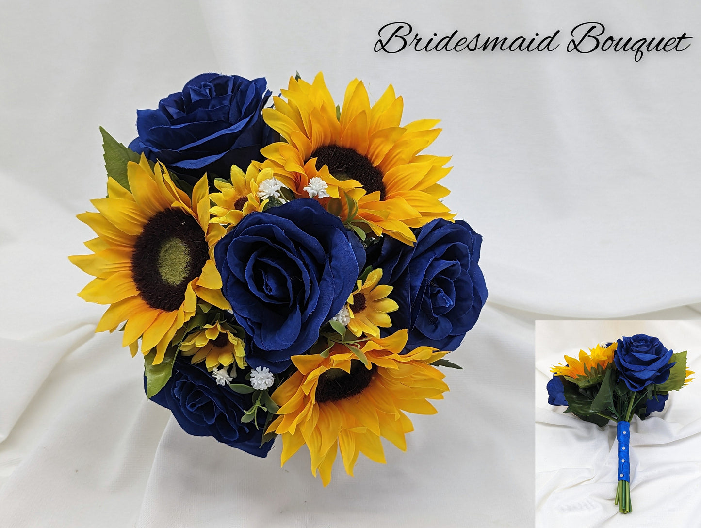 Blue Rose and Sunflower Wedding Flowers