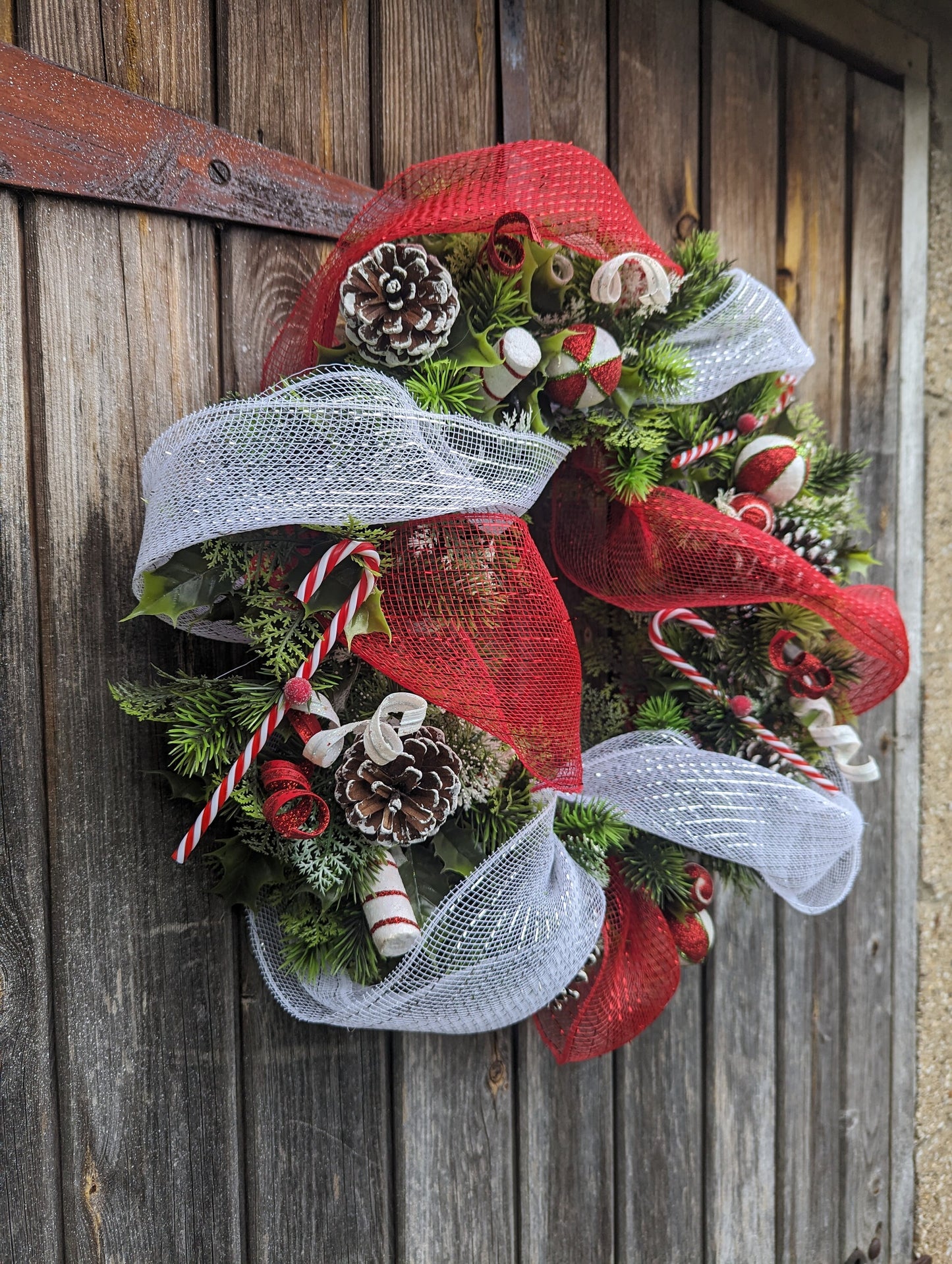 Candy Cane Christmas Wreath