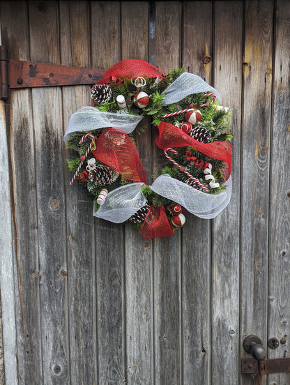 Candy Cane Christmas Wreath