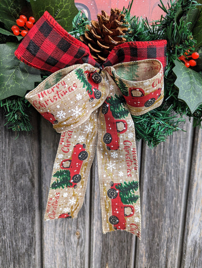 Classic Red Truck Christmas Wreath