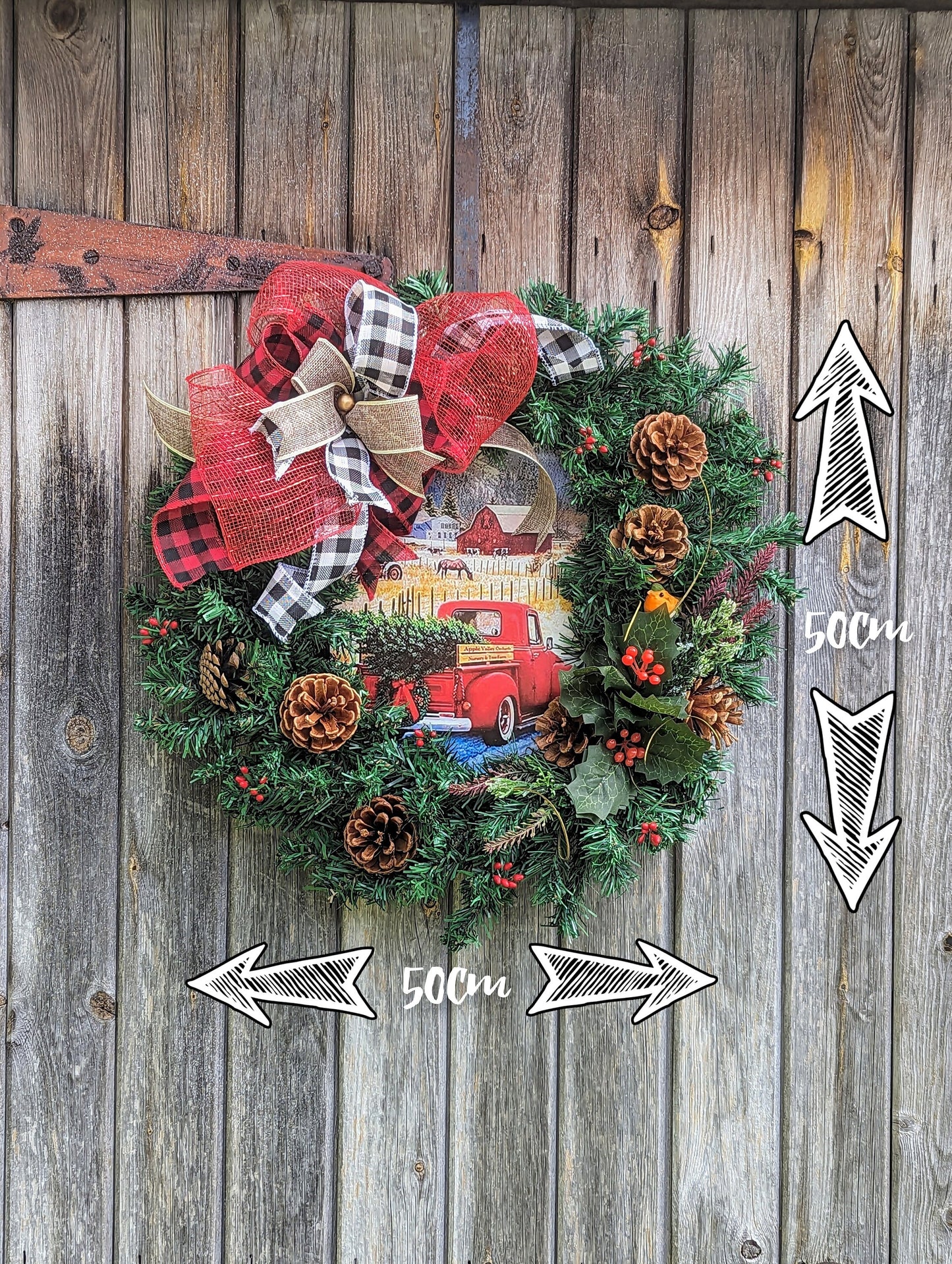 Classic Red Truck Christmas Wreath