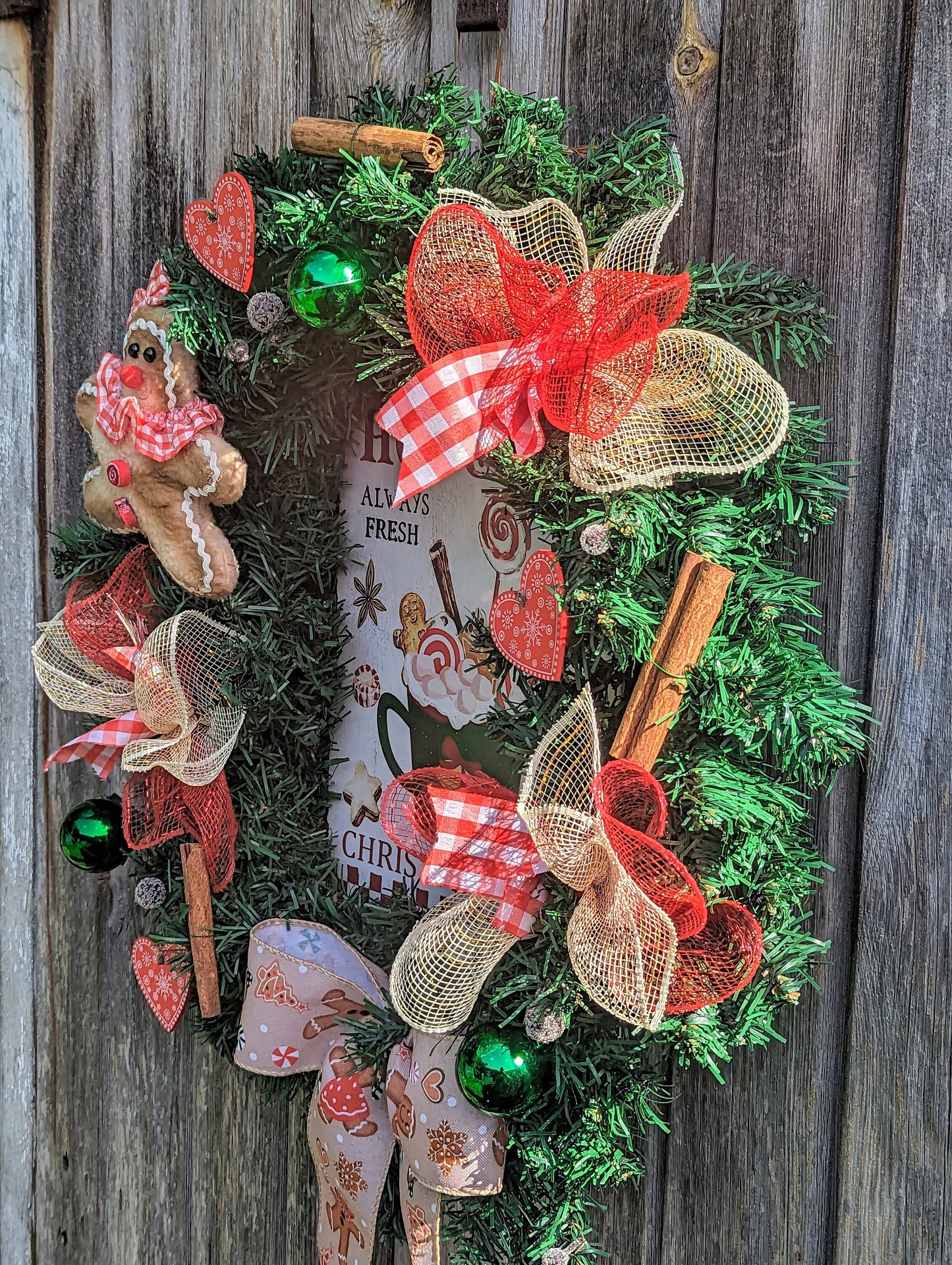 Gingerbread Hot Chocolate Christmas Wreath