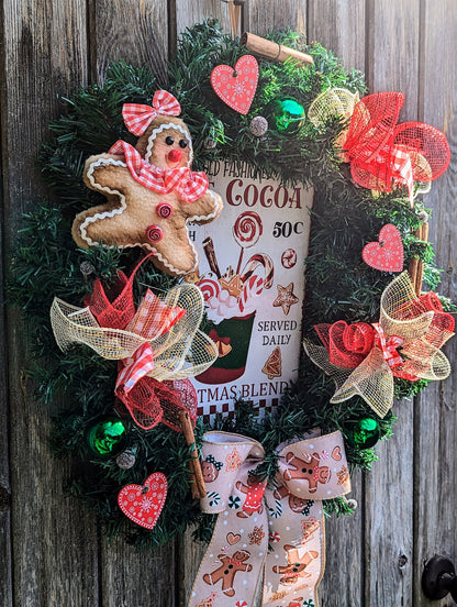 Gingerbread Hot Chocolate Christmas Wreath