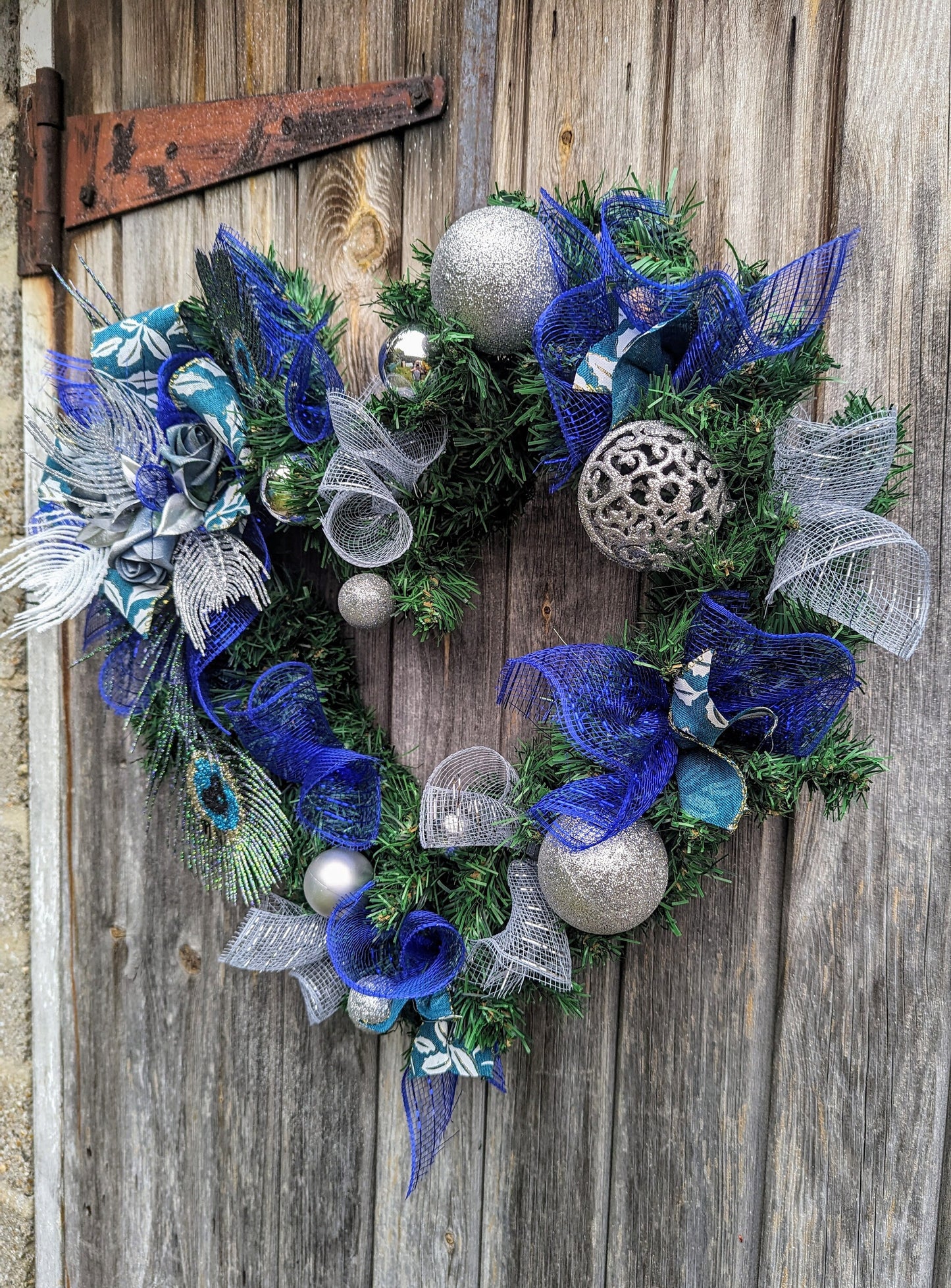 Peacock feather Heart Wreath