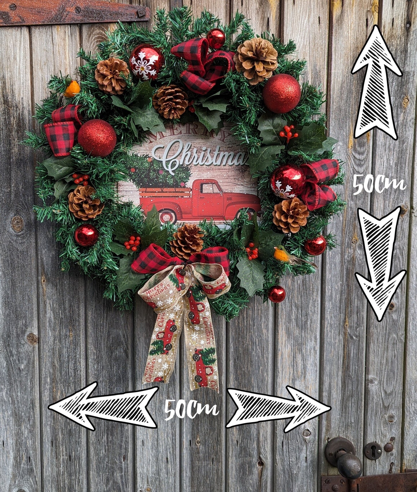 Classic Red Truck Christmas Wreath