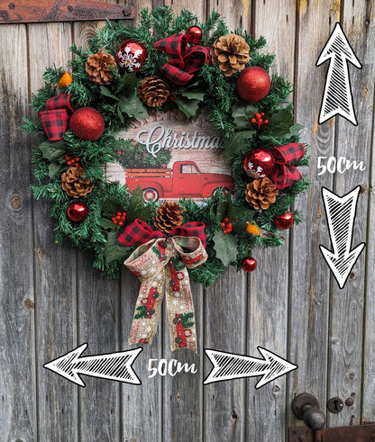 Classic Red Truck Christmas Wreath