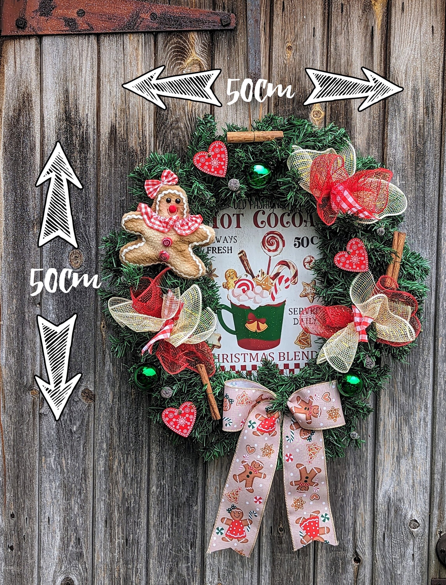 Gingerbread Hot Chocolate Christmas Wreath