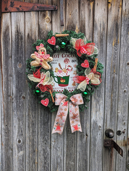 Gingerbread Hot Chocolate Christmas Wreath