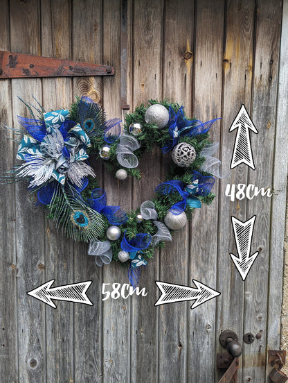 Peacock feather Heart Wreath