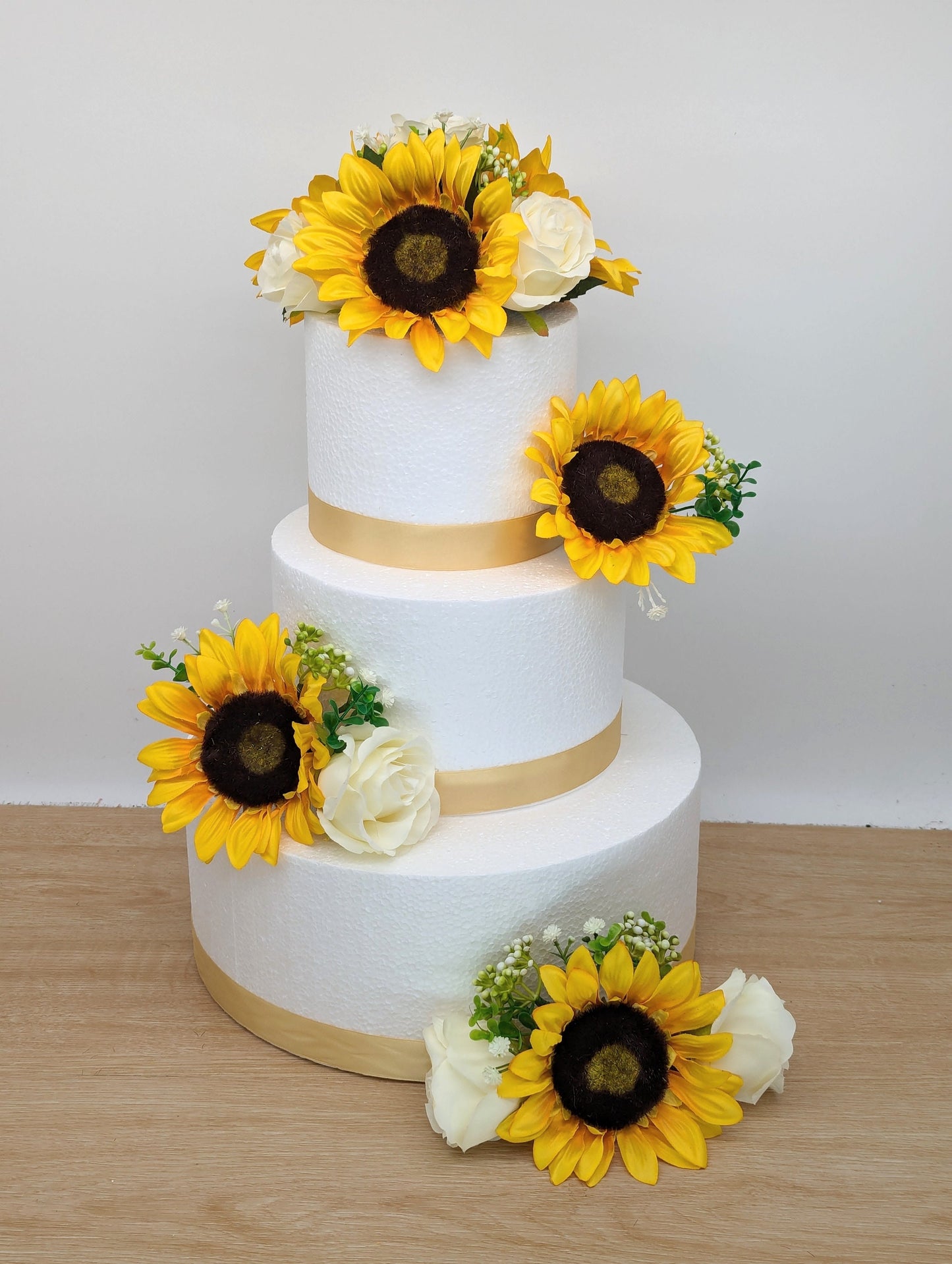 Ivory Rose and Sunflower  Cake Flowers