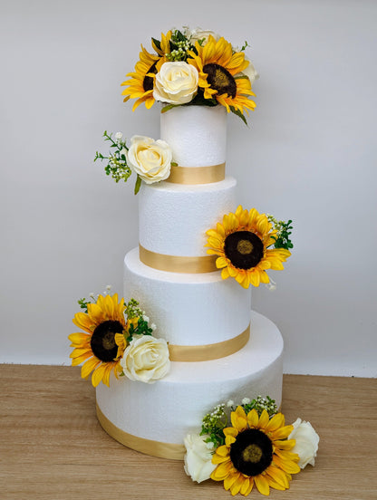 Ivory Rose and Sunflower  Cake Flowers