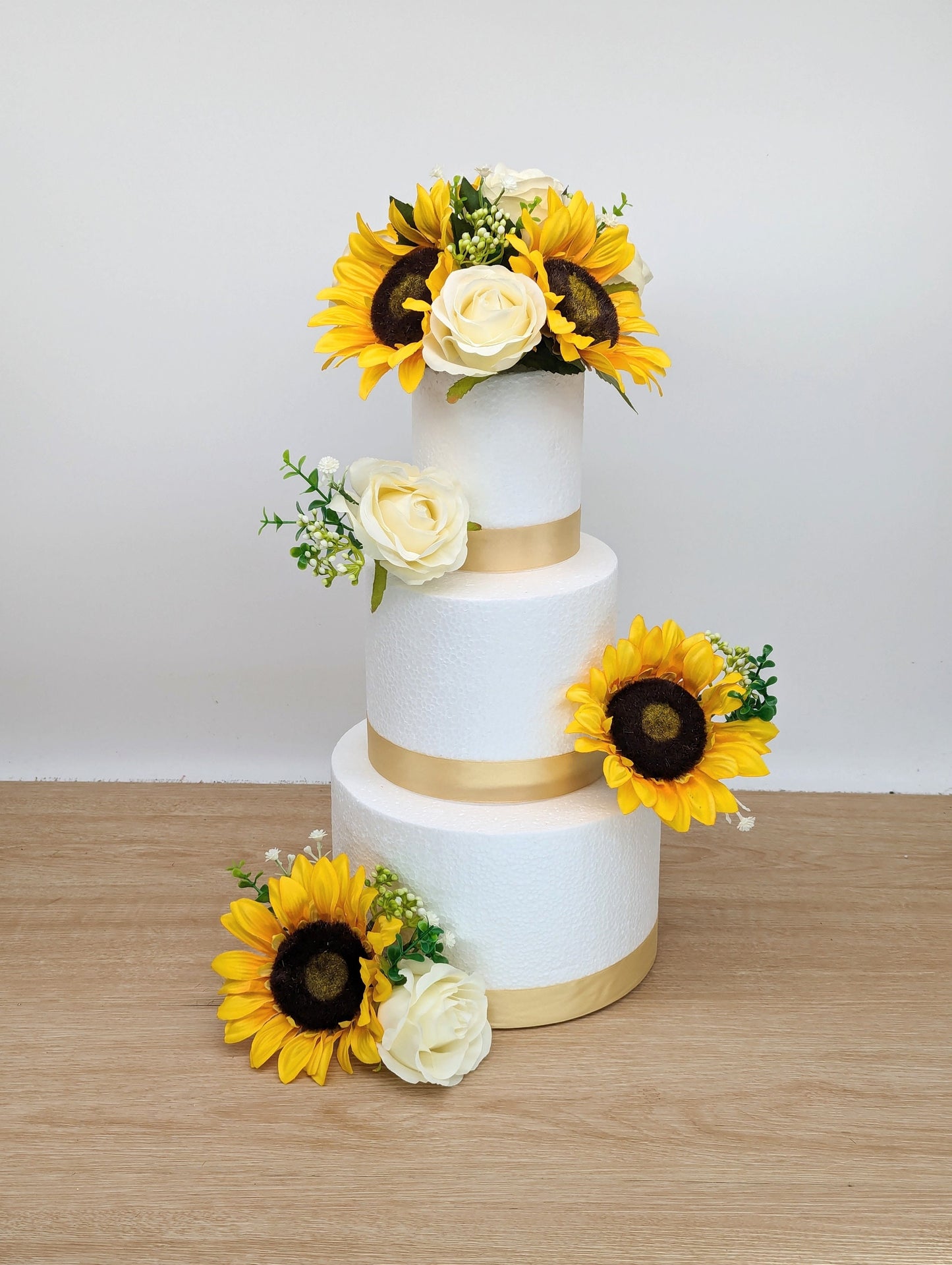 Ivory Rose and Sunflower  Cake Flowers