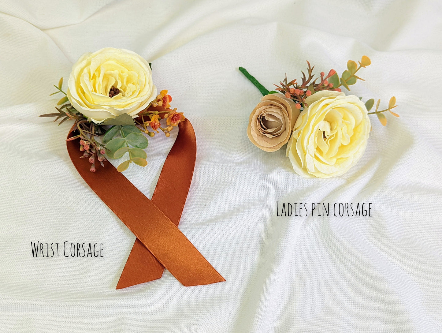 Cream and Burnt Orange Wedding Flowers