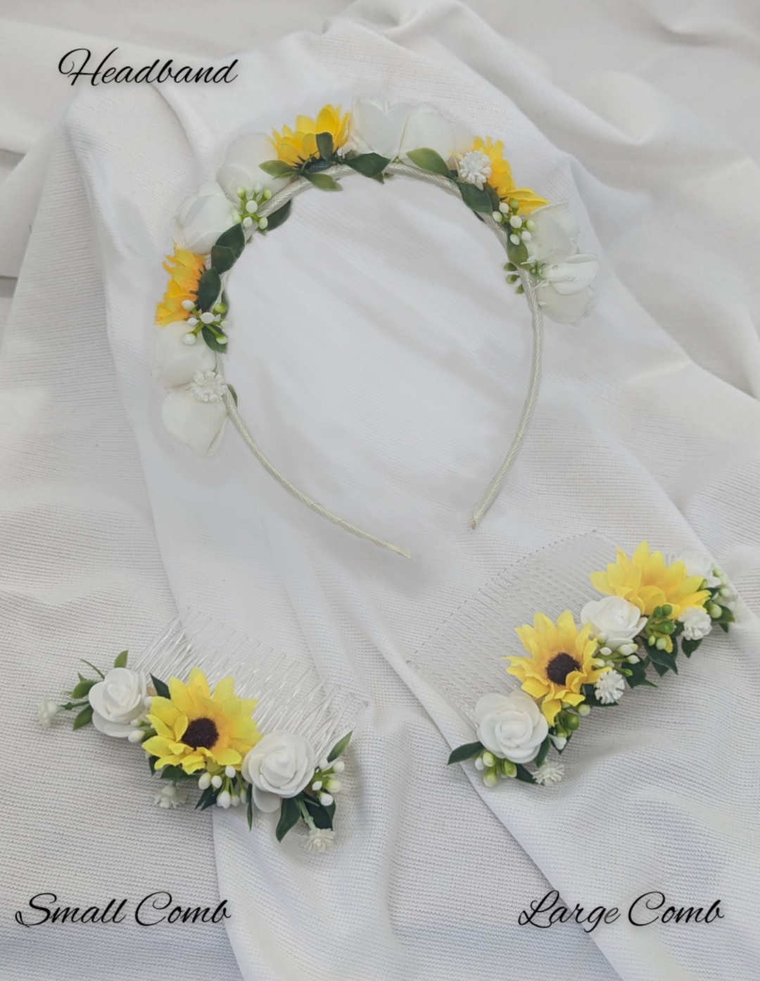 Ivory Rose and Sunflower Wedding Flowers