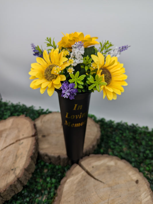 Sunflower and Lavender Vase Spike