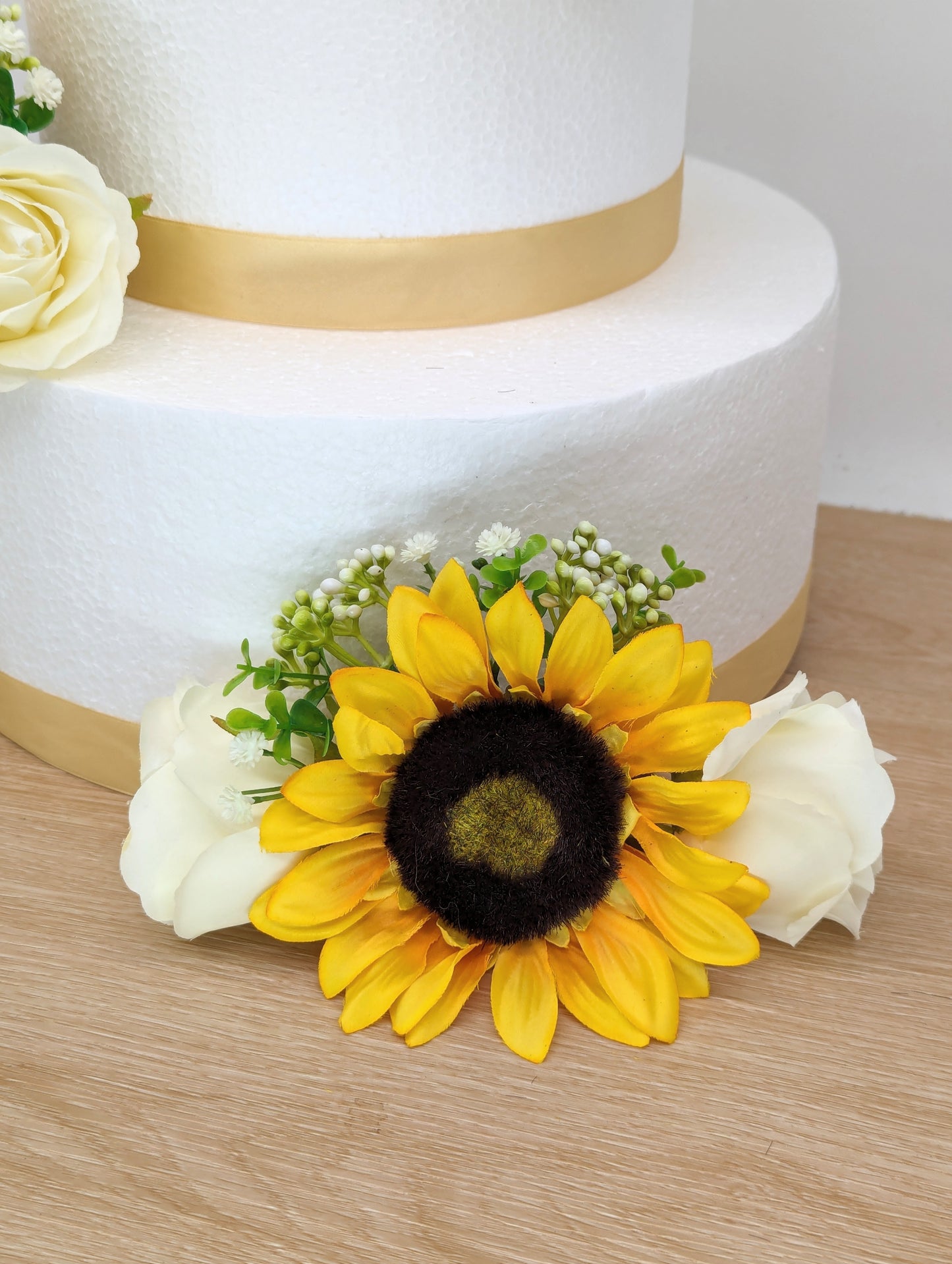 Ivory Rose and Sunflower  Cake Flowers