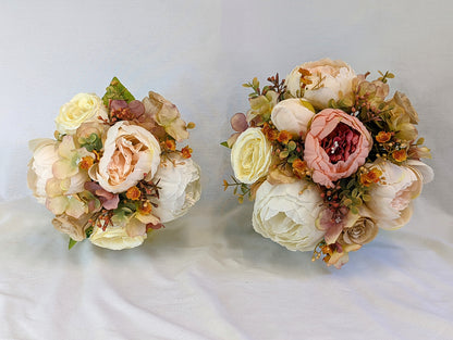 Cream and Burnt Orange Wedding Flowers