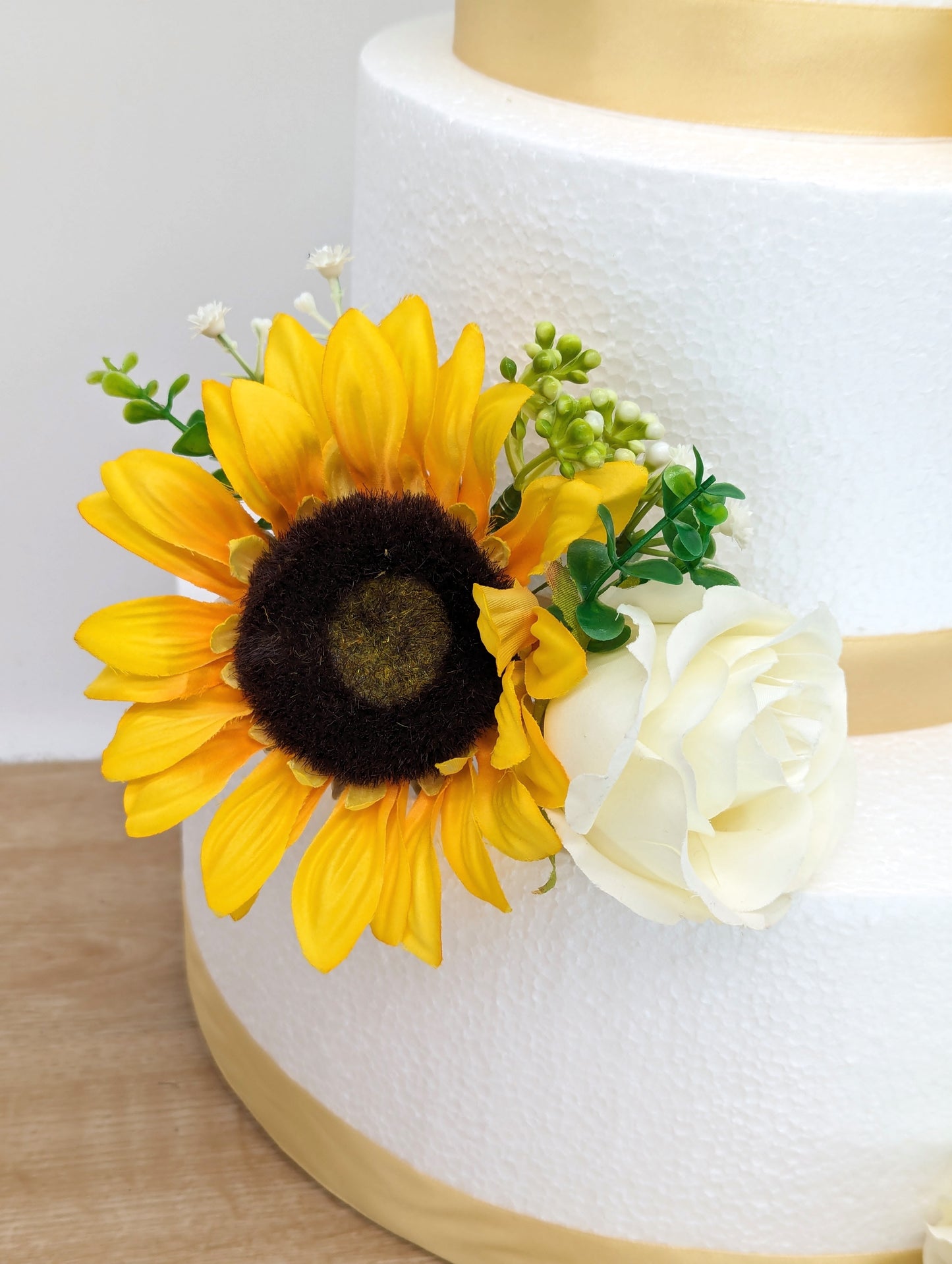 Ivory Rose and Sunflower  Cake Flowers