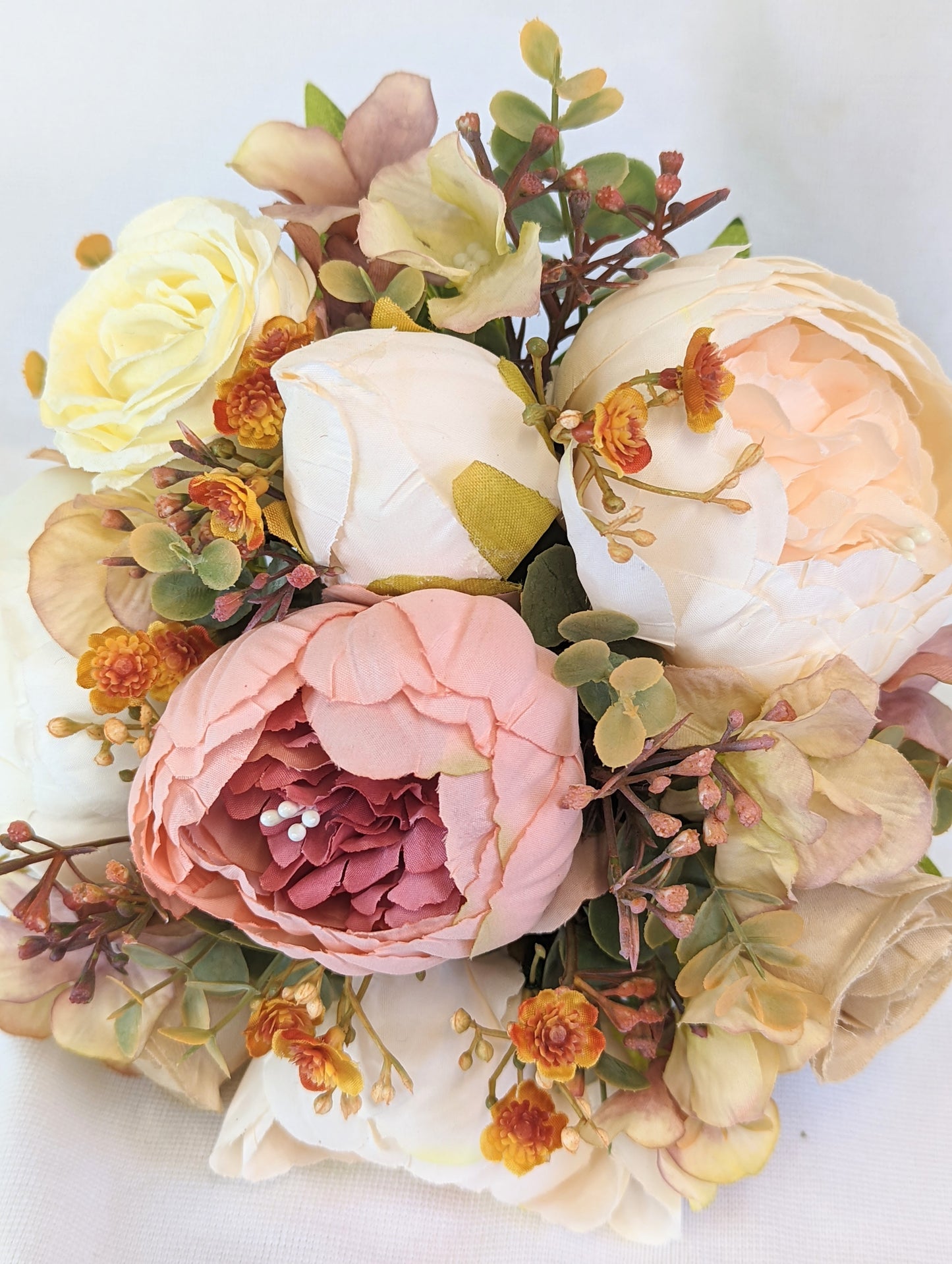 Cream and Burnt Orange Wedding Flowers